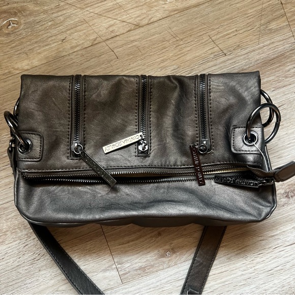 Cynthia Rowley Pewter Zipper Cross Body - Picture 1 of 15